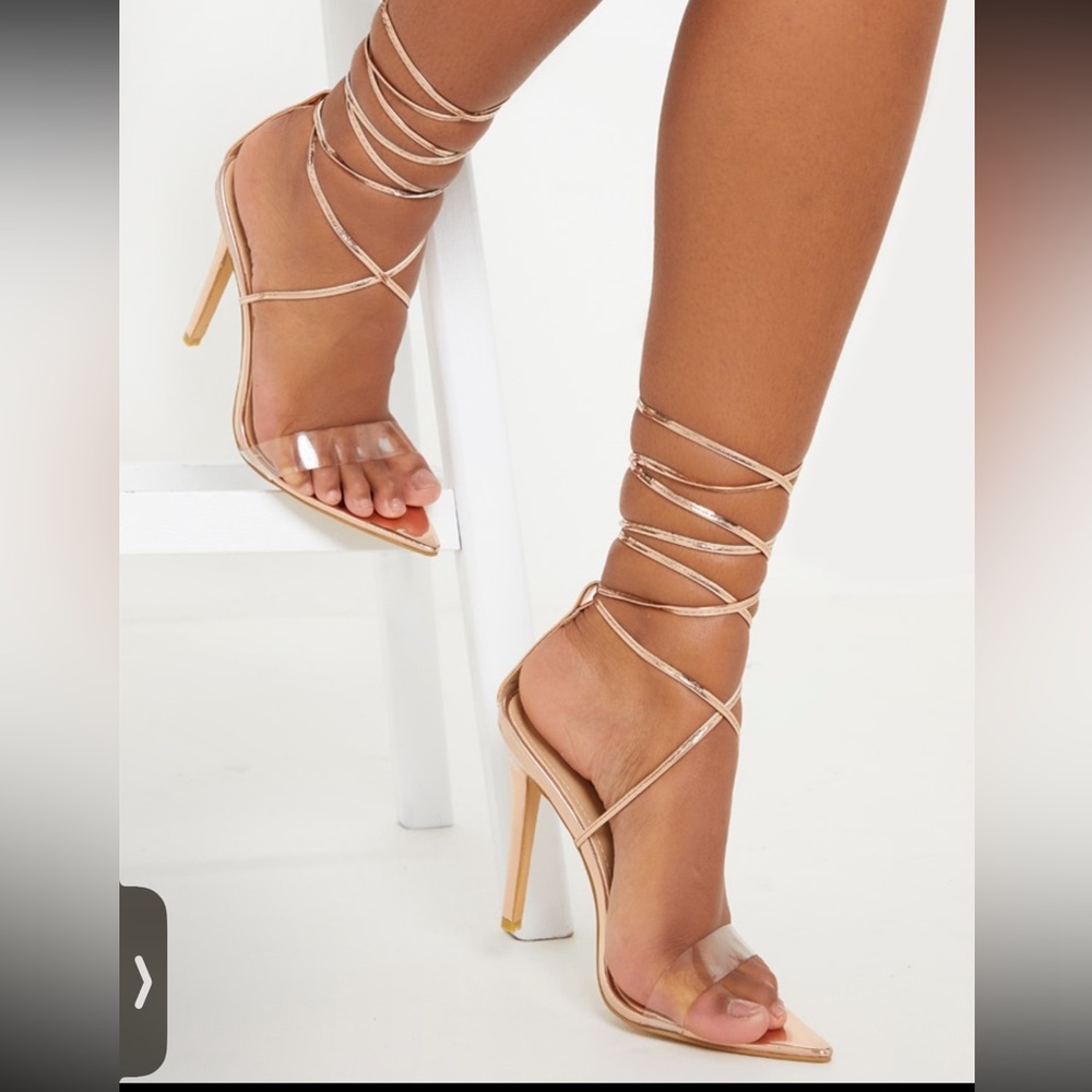 Rose Gold Strappy Heels